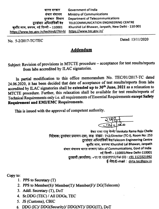 Latest Updates on TEC Certification in India